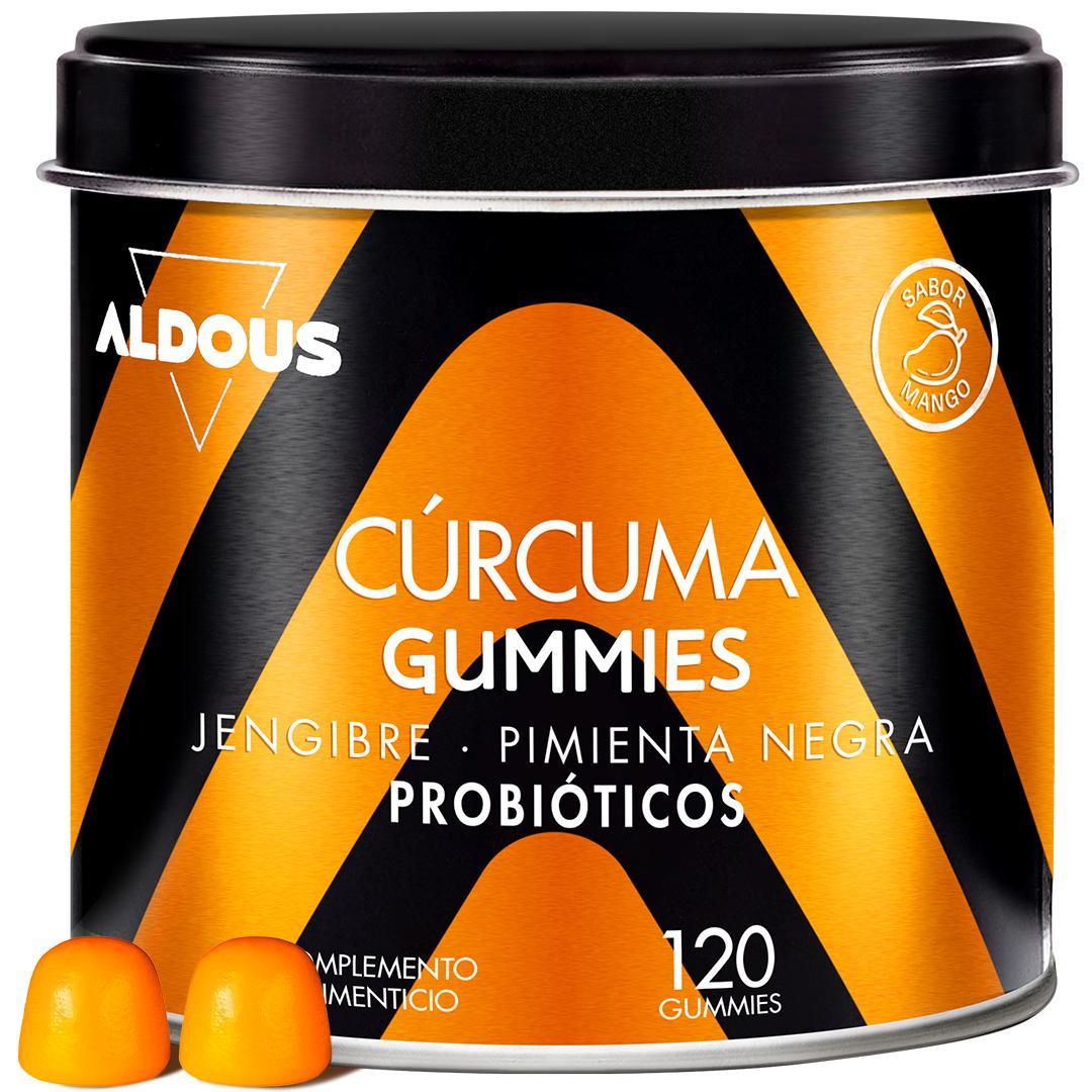 Cúrcuma con Jengibre y Pimienta Negra + PROBIÓTICOS - 2500 mg - 120 Gominolas