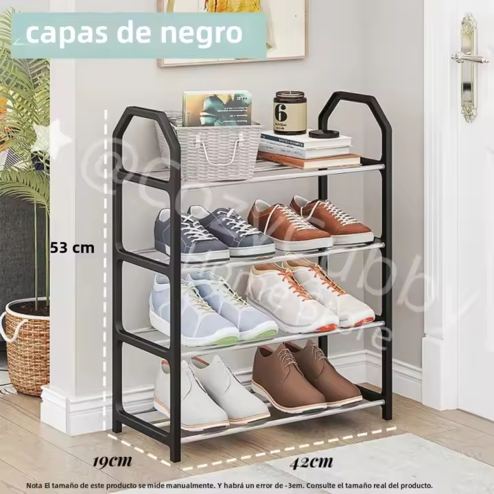 Estante De Zapatos CC De 4 Capas Plástico Para Armado Creativo Para Hogar Y Dormitorio Almacenamiento En Puerta Componentes De Armario De Zapatos Organizador De Espacio - 1