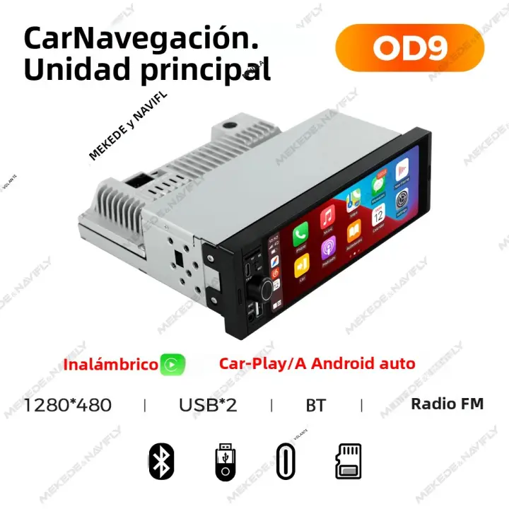 NaviFly 1 Din Reproductor Multimedia Para Coche Pantalla Táctil De 6.86 Pulgadas Android 2G RAM 32G ROM Wireless CarPlay GPS Autoradio FM Universal - 1