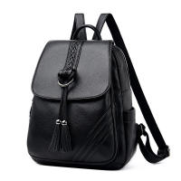 Mochila para mujer, nueva mochila de cuero suave con borlas colgantes, mochila de gran capacidad para estudiantes, mochila de viaje para exteriores - details 3