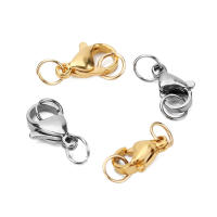 20pcs Aros De Cangrejo De Acero Inoxidable De Color Oro 10mm 12mm Para Colgantes Y Pulseras Joyería DIY Enlaces Y Conectores - details 4