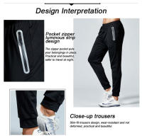 Pantalones De Correr Para Hombre Secado Rápido Deporte Al Aire Libre Con Bandas Reflectantes Pantalones De Gimnasio Para Pesca Senderismo Talla Verdadera - details 2
