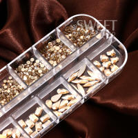 Champán Rhinestones Para Uñas Combinados Flatback Gemas Irregular Cristal 3D Encantos Joyería Accesorio De Diamante Brillante Decoración Partes - details 6
