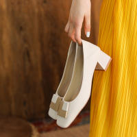 Zapatos de tacón grueso para mujer, zapatos de tacón de bloque, vestido de trabajo de fiesta de noche Sexy para boda, salón de baile - details 3