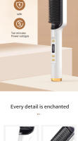 🎁【Detalles para Mamá】Ceramic Hair Straightener Brush, 35W, 2-in-1 Curling and Straightening Comb, with LCD Display, Adjustable Temperature, 220V European Standard Plug, for Unique Hairstyles, Mother'S Day Gift-Cecodadi - details 12