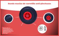 Banner - Rueda maciza de carretilla anti-pinchazos 100 Kg diametro 26