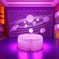 Lámpara Nocturna LED 3D Ilusión Sistema Solar Nueve Planetas Lava Cambio De Color Regalo Para Niños Decoración De Habitación Luz De Mesa - details 2