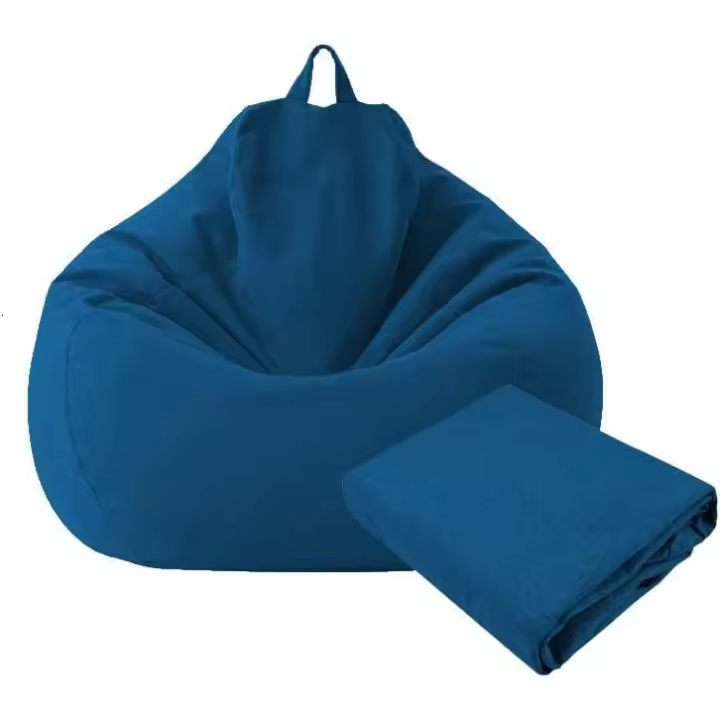 Beanbag Funda para sofá Lazy Recliner Funda para sofá Fundas para sillas de Tela Fundas para Sillas sin barro Puf para asiento Puff Tatami Muebles de salón (Azul, 70 × 80 cm) SSIT - 1