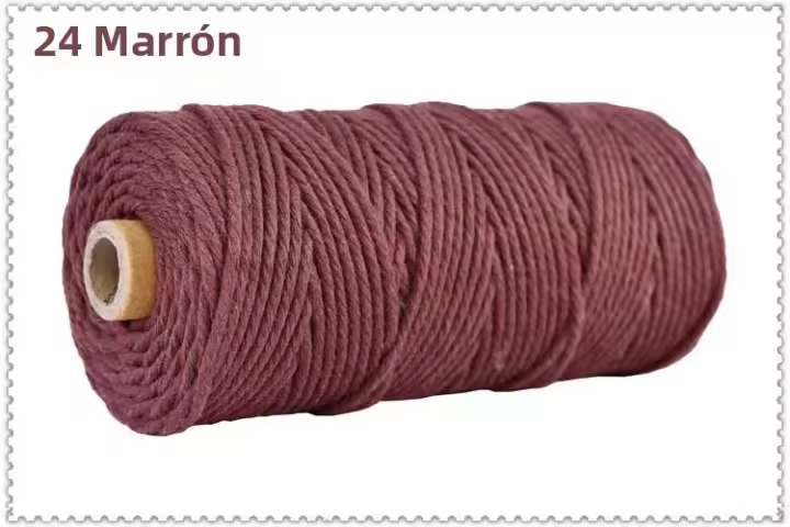 Cordón De Algodón 100% De 3mm Colorido Para Manualidades Y Decoración De Hogar Y Bodas Hilo Tejido Para Embalaje De Película 100m - 1