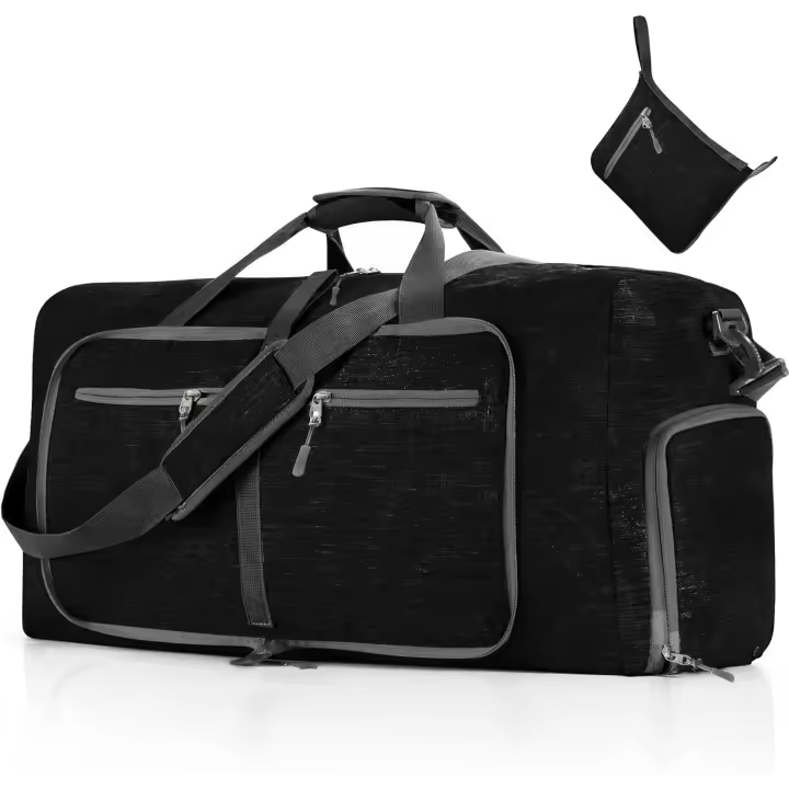 Bolsa de viaje para hombre y Mujer, Bolsa de viaje plegable de 65 L con compartimento para Zapatos, Bolsa de viaje para pasar la noche, impermeable y desgarro resistant - 1
