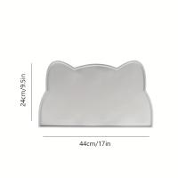 Alfombrilla Para Comer De Gatos Y Perros Con Borde Elevado Silicone Delgada Impermeable Placemat Para Mascotas Material De Goma - details 5
