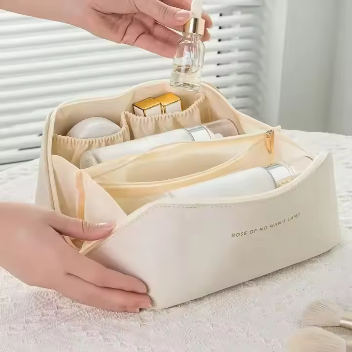Organizador De Maquillaje Para Mujer Kit De Toallitas De Viaje Estuche De Almacenamiento De Cosméticos Lujo Caja Para Dama Bolsa Organizadora De Viaje Con Cierre De Cremallera - 1