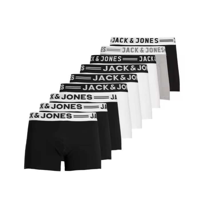 Jack & Jones Sense - Pack de 9 Bóxers de Algodón Elástico para Hombre - Multicolor - 12081832 - 1