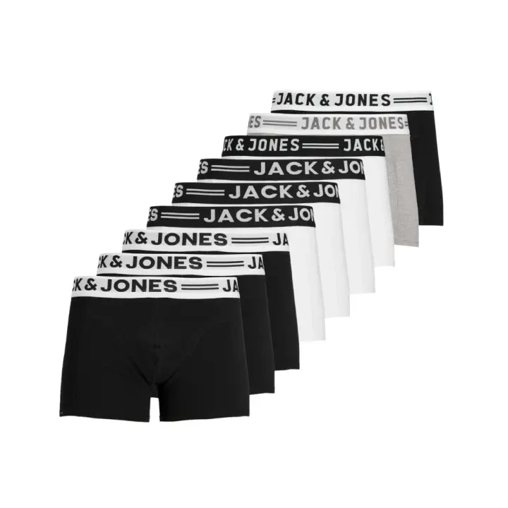 Jack & Jones Sense - Pack de 9 Bóxers de Algodón Elástico para Hombre - Multicolor - 12081832 - 1