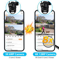 Cámara IP HD 6K 12MP WiFi Exterior Con Zoom 8X Tres Lentes Pantalla Doble PTZ Seguimiento Automático CCTV De Seguridad 6MP Monitoreo De Vigilancia - details 3