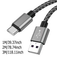 Cable de carga USB A tipo C, Cargador rápido 2A, Cable de datos de nailon de 1M, 2M, 3M para  Android,dispositivo de carga tipo C - details 1