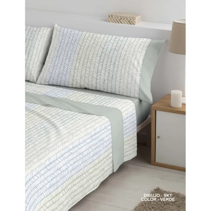 Juego de sábanas Bambu Colección MOD. Sky Color Verde - 1
