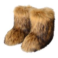 Botas De Nieve Para Mujer Y2K Invierno Lujo Peluche De Zorro Falso Botas De Moda Plataforma Calientes Talla Realisticamente Hechas - details 11