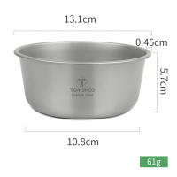 Tomshoo Contenedor De Alimentos 400ml / 500ml Bol De Titanio Plegable Para Camping Picnic Y Turismo Hiking Utensilios De Comida Para 1-2 Personas - details 3
