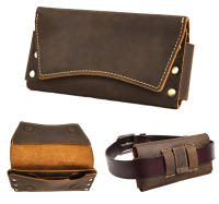 Bolsa De Cintura Para Hombre De Cuero Genuino Retro 1 Pieza Dos Maneras De Usar Con Clip De Cuero Multifuncional Bolsa De Teléfono Zero Monedero - details 5