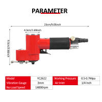Máquina De Pulido Y Mezclado Recíproco Pneumática YC2621/YC2622 Mini Línea Recta Air Sander Pulidora Pneumática Herramienta Eléctrica DIY - details 4