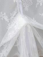 Cortina De Lace Blanca Con Flor Para Cocina Y Dormitorio Estilo Romántico Francés Partition De Tela De Poliéster 100% Para Ventana Instalación En Techo - details 9