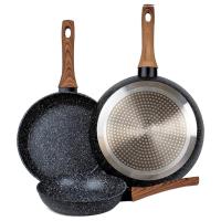 Set de 3 Sartenes de Aluminio Forjado 20/24/28 cm con Revestimiento Antiadherente de Mármol 3 Capas, Mango Ergonómico de Silicona, Aptas para Cocina de Inducción, Gas y Vitrocerámica - details 9