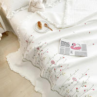 Cubierta De Edredón De Verano Con Bordado De Flores Y Volantes Estilo Princesa Coreana 1/3Pc Fundas Para Edredón Microfibra Seda 400TC Sin Alérgenos Para Adultos - details 6