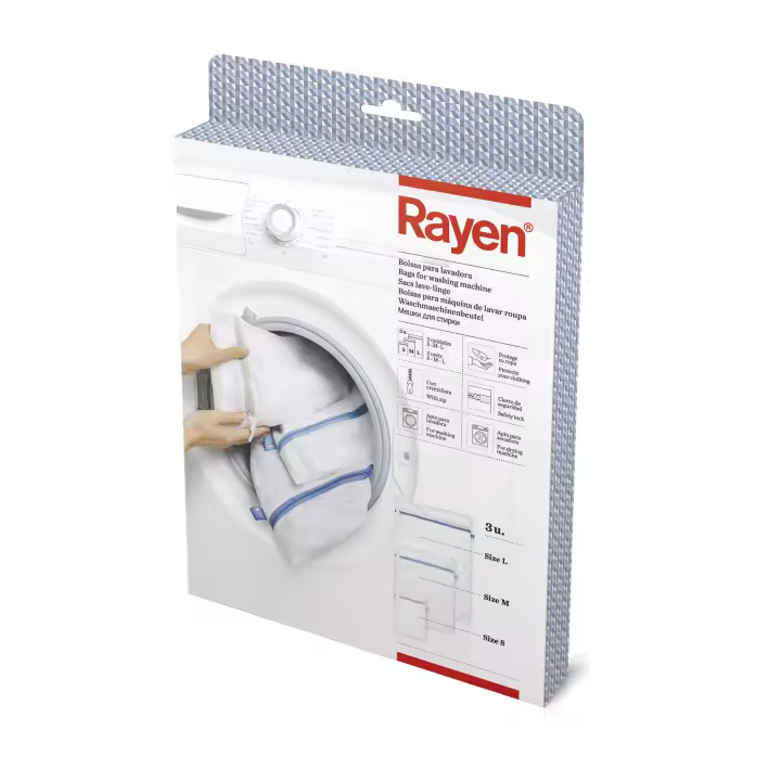 Rayen | Bolsa para lavadora y secadora | Bolsa de lavandería con cremallera | Bolsa protectora reutilizable para el lavado de ropa | Tres medidas diferentes - 1