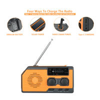 Radio Portátil De Mano Con Crank Solar Y USB 5000mAh LED De Emergencia Flashlight  AM/FM/WB NOAA Weather Radio Para Exteriores - details 11
