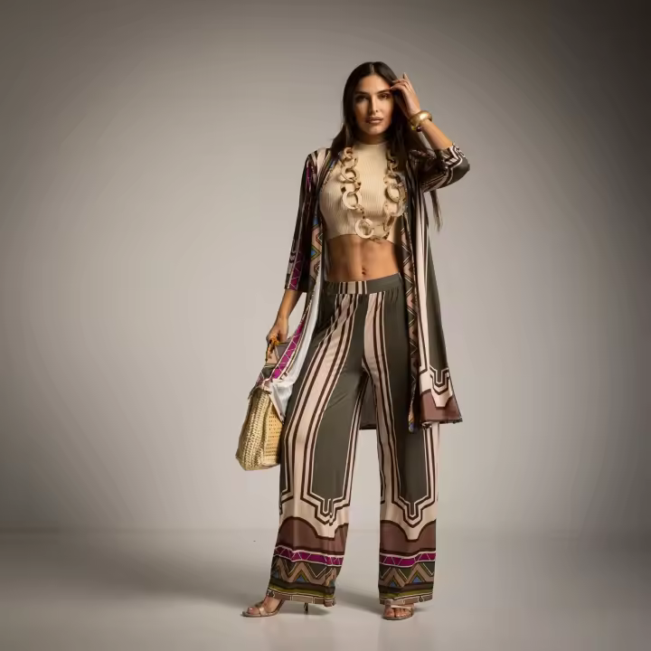 Conjunto mujer dos piezas estilo boho chic – look casual y fresco – WA Wild Animal – talla única - 1