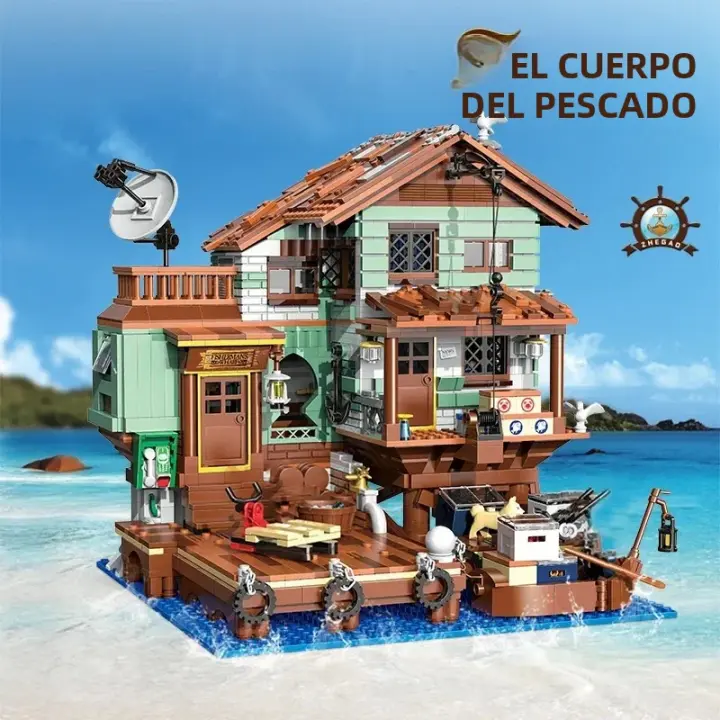 Bloques De Construcción DIY 2100PCS Fisherman's Wharf Modelo De Casa En El Árbol Y Calle Costera Juguete Educativo Para Niños Regalos De Vacaciones - 1