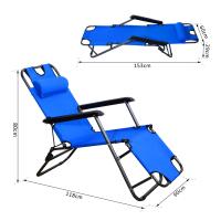 Outsunny Tumbona Reclinable y Plegable con Respaldo Ajustable Reposabrazos Almohada y Reposapiés para Jardín Terraza Carga 136 kg 118x60x80 cm - details 2