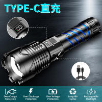 Linterna multifuncional de aleación de aluminio, potente y ligera, para exteriores, con pantalla eléctrica digital, recargable, resistente al agua, con zoom telescópico. - details 4