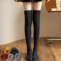 Medias Largas De Invierno Para Mujer Calientes Y Gruesas Medias Altas Terciadas Moda JK Lolita Colores Sólidos Talla Única - details 29