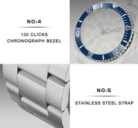 Reloj Mecánico Automático Para Hombre CADISEN Con Bisel De Cerámica Cristal De Zafiro Resistente Al Agua Acero Inoxidable Luminoso Calendario Completo Estilo De Negocios - details 8
