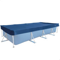INTEX - Cobertor para piscina rectangular, azul oscuro, agujeros de drenaje, cordón agarre, voladizo 20 cm, funda de piscinas, lona para colocar piscina, cubre piscinas rectangular - details 2