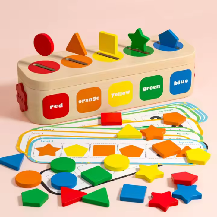 Juguetes Educativos De Madera Para Bebés Formas Colores Bloques De Construcción Montessori Regalos Para Niños Y Niñas 3-12 Años - 1