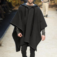 2025 nueva moda hombres top capa tendencia hombres capa chal capa abrigo tweed chaqueta - details 3