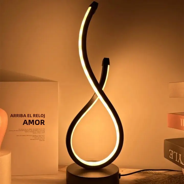 Lámpara De Mesa LED Para Dormitorio Luz Nocturna Creativa Decorativa Para Restaurante Y Café Estilo Moderno Material Aluminio - 1