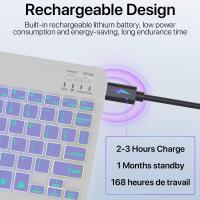 Teclado Inalámbrico Con Iluminación Para iOS Android Windows Y Mac Compatible Con iPad MatePad Laptop 10 Pulgadas Recargable - details 4
