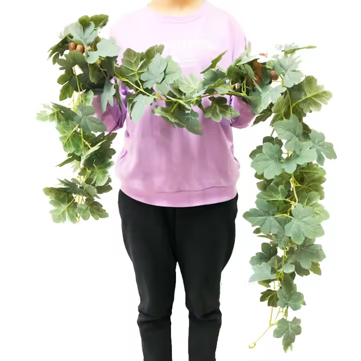 Planta Artificial De Vínculo Colgante 175cm Hojas De Maple Falso Rattan Foliage Ivy Para Decoración De Jardín Bodas Y Hogar - 1