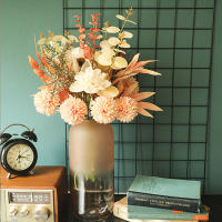 Bouquet De Flores Artificiales Otoño Rosa De Seda Hojas De Maple Dandelion Para Decoración De Hogar Bodas Halloween Y Otoño - details 12