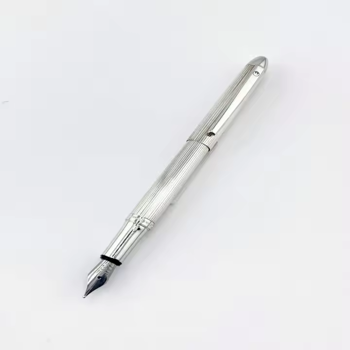 Pluma Estilográfica Waldmann Pocket Lines Pattern Platinum - 1