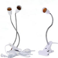 Soporte De Luz De Escritorio Flexible De 360 Grados Con Base E27 Y Interruptor on off Clip-On De Cables Para Plantas Y Hogar - details 8