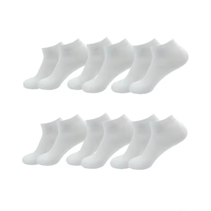 HOGARISIMO Pack 12 PARES Calcetines Tobilleros Blancos para mujer y hombre – Comodidad y Estilo para Cada Día ,con materiales suaves y transpirables, ofrecen una excelente resistencia y ajuste seguro para cualquier actividad. - 1