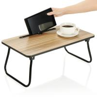STARLEY-Mesa madera plegable con ranura, madera y metal, bandeja para cama con patas, máx. 10 kg, desayuno, oficina - 52,5 x 30 x 21,5 cm ,CONFORTIME - details 2