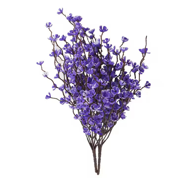Adorno de mesa de flores artificiales Flores falsas moradas para el banquete de boda de la oficina en el hogar - 1