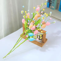 1PC Decoración De Pascua Huevo De Pascua Conrama Y Rama De Flores Colorida Esponja Para Arreglo Floral DIY Para Fiesta De Pascua Decoración De Casa Primavera - details 2