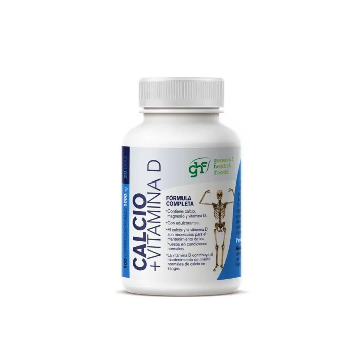 Calcio + Vitamina D masticable 1g 100 comprimidos GHF - 1